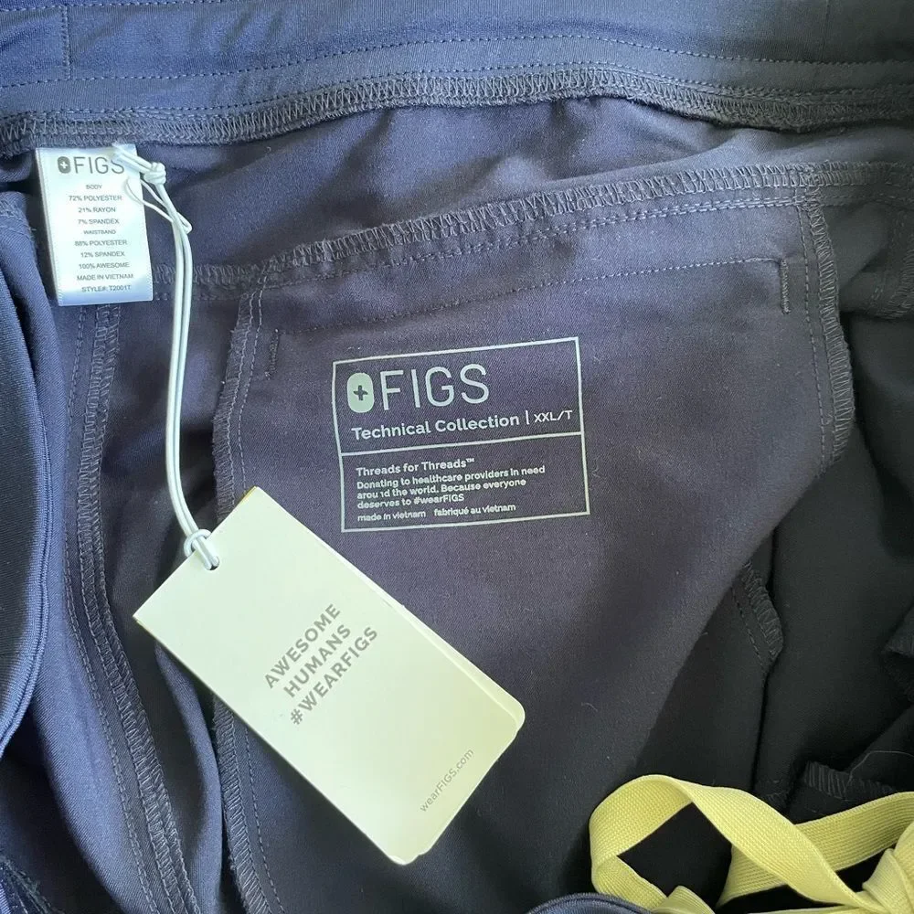 Figs Technical Collection Scrubs Pants Navy Blue New With Tags Size XXLT